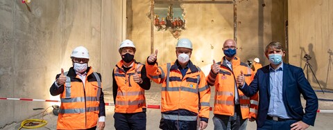 Finaler Durchschlag im Tunnel Feuerbach